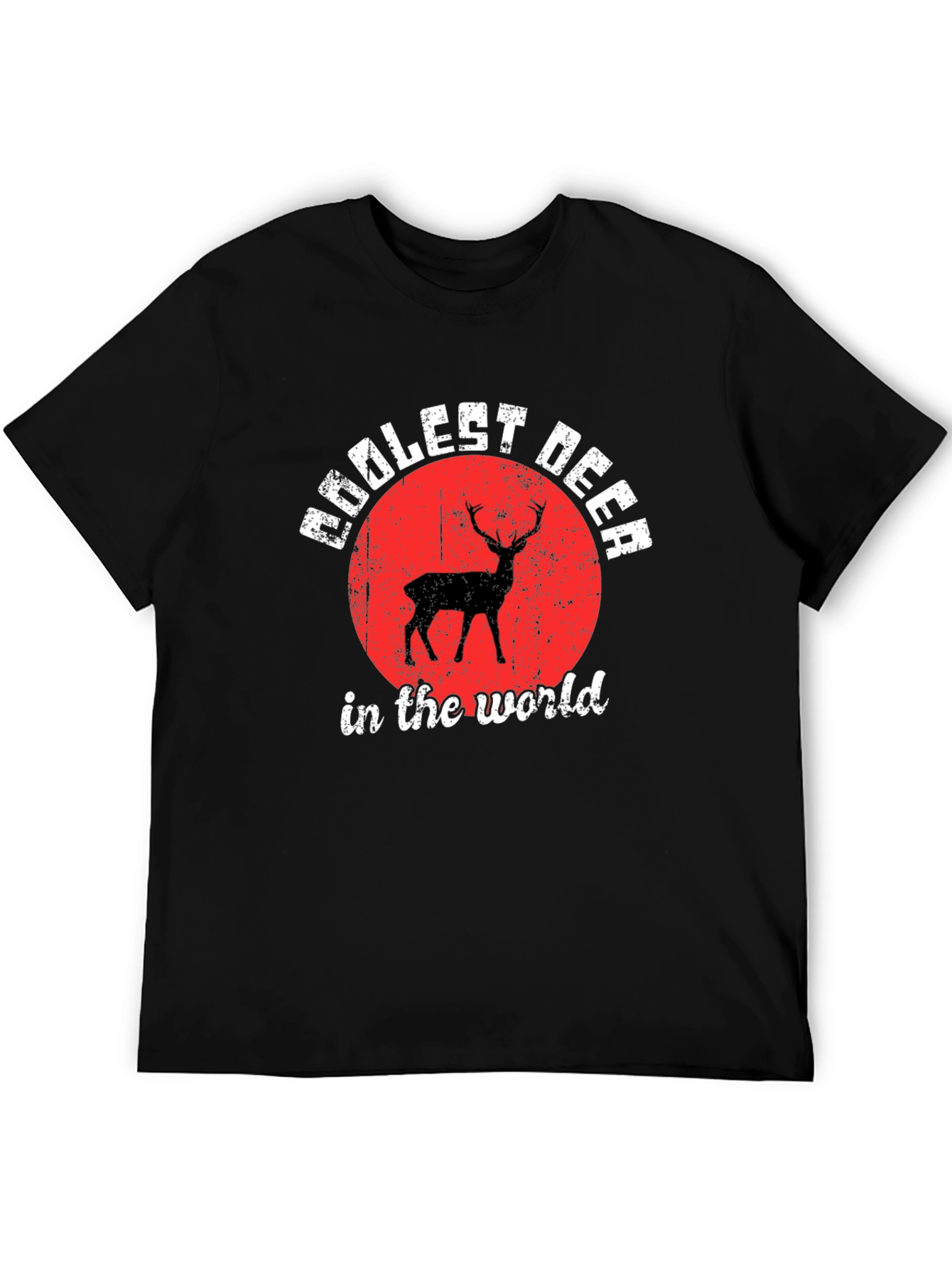 Coolest Deer T-Shirt - Black Crew Neck