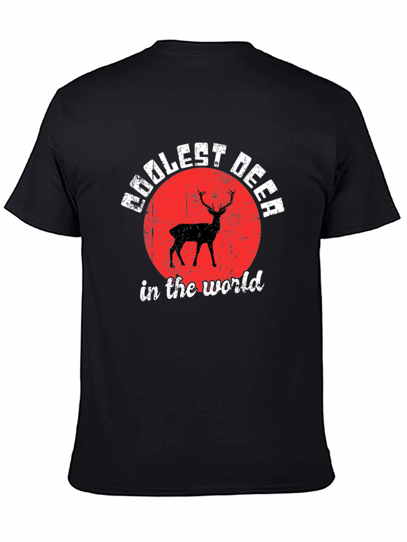 Coolest Deer T-Shirt - Black Crew Neck
