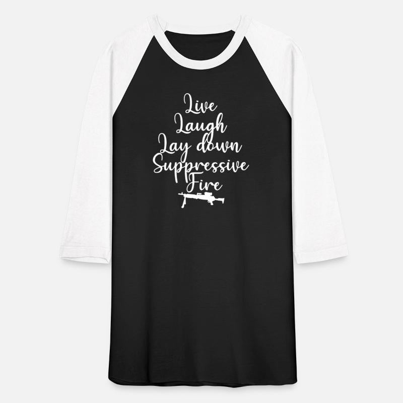 Womens Live Laugh Lay Down Suppressive Fire VNeck