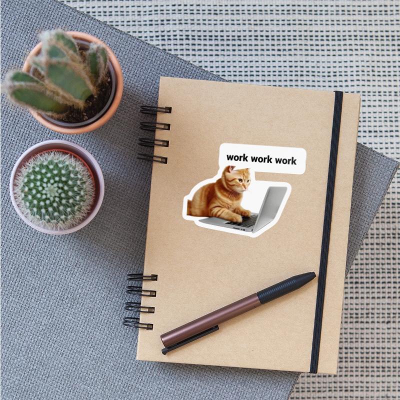 Work Work Work Cat – Funny Laptop Cat with Speech