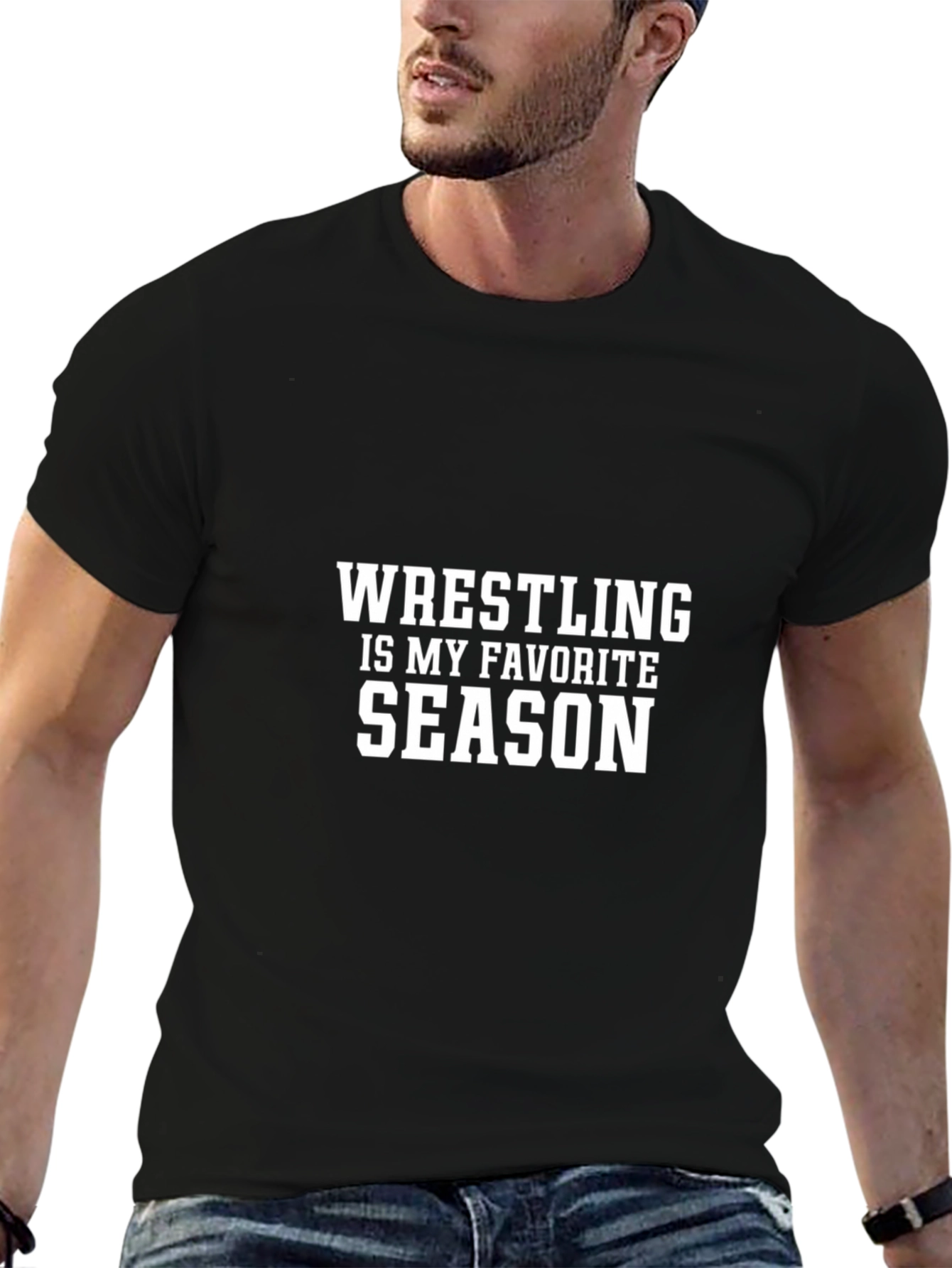 Wrestling Is My Favorite Season Black T-Shirt