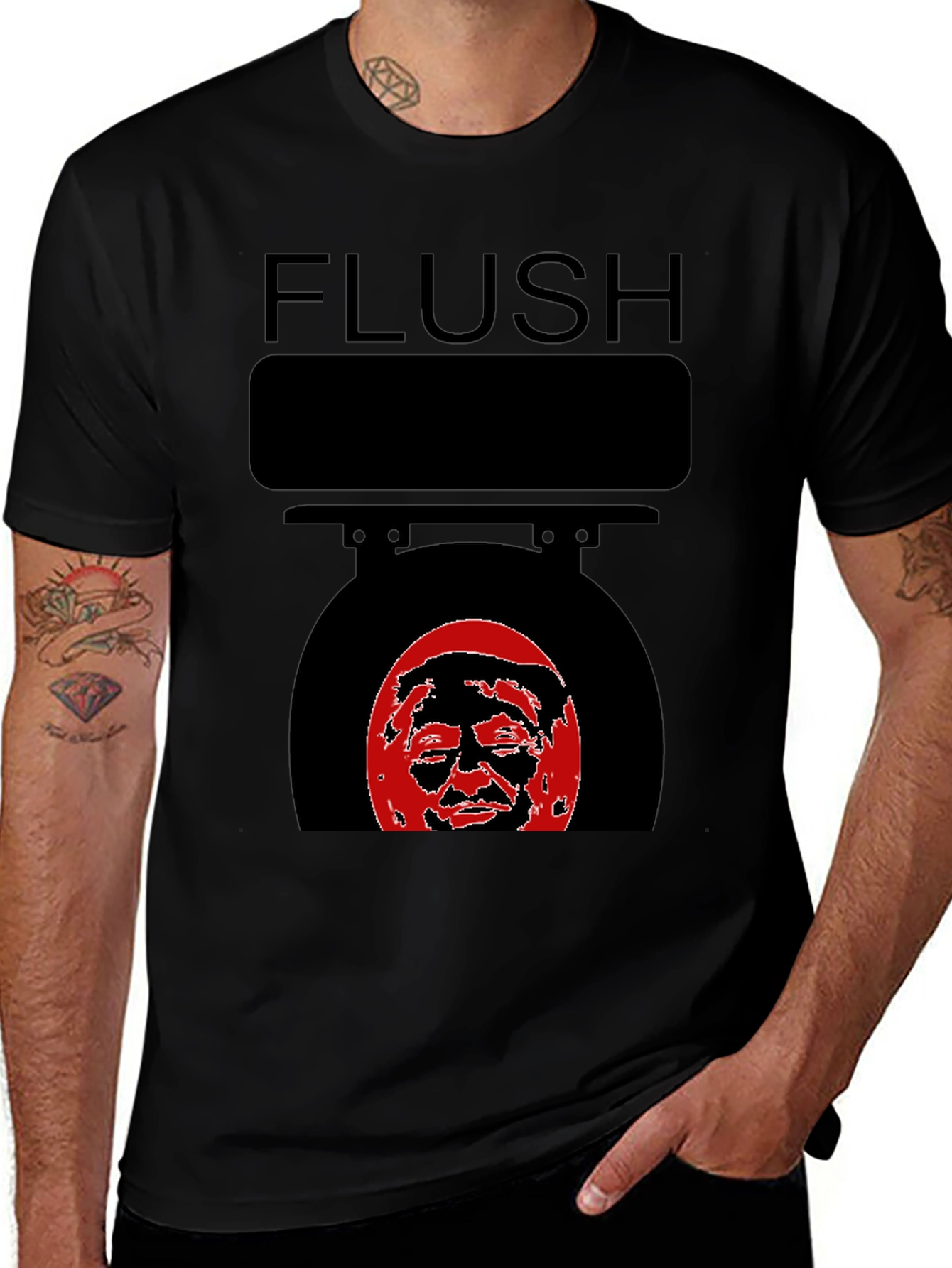 Flush Toilet T-Shirt Anti Trump Political Humor