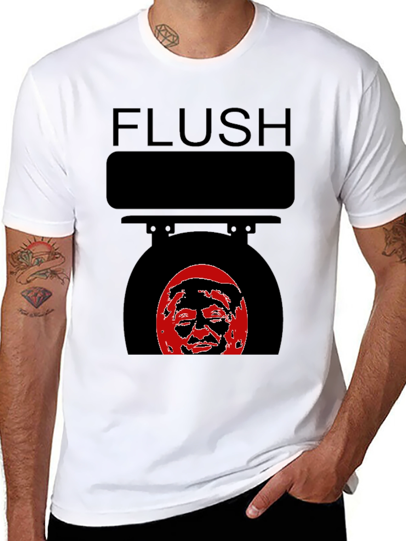 Flush Toilet T-Shirt Anti Trump Political Humor