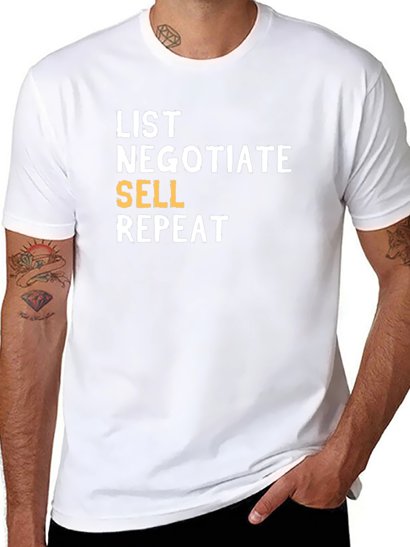 List Negotiate Sell Repeat T-Shirt