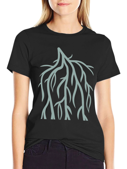 Abstract Branch Print Tee - Black Cotton