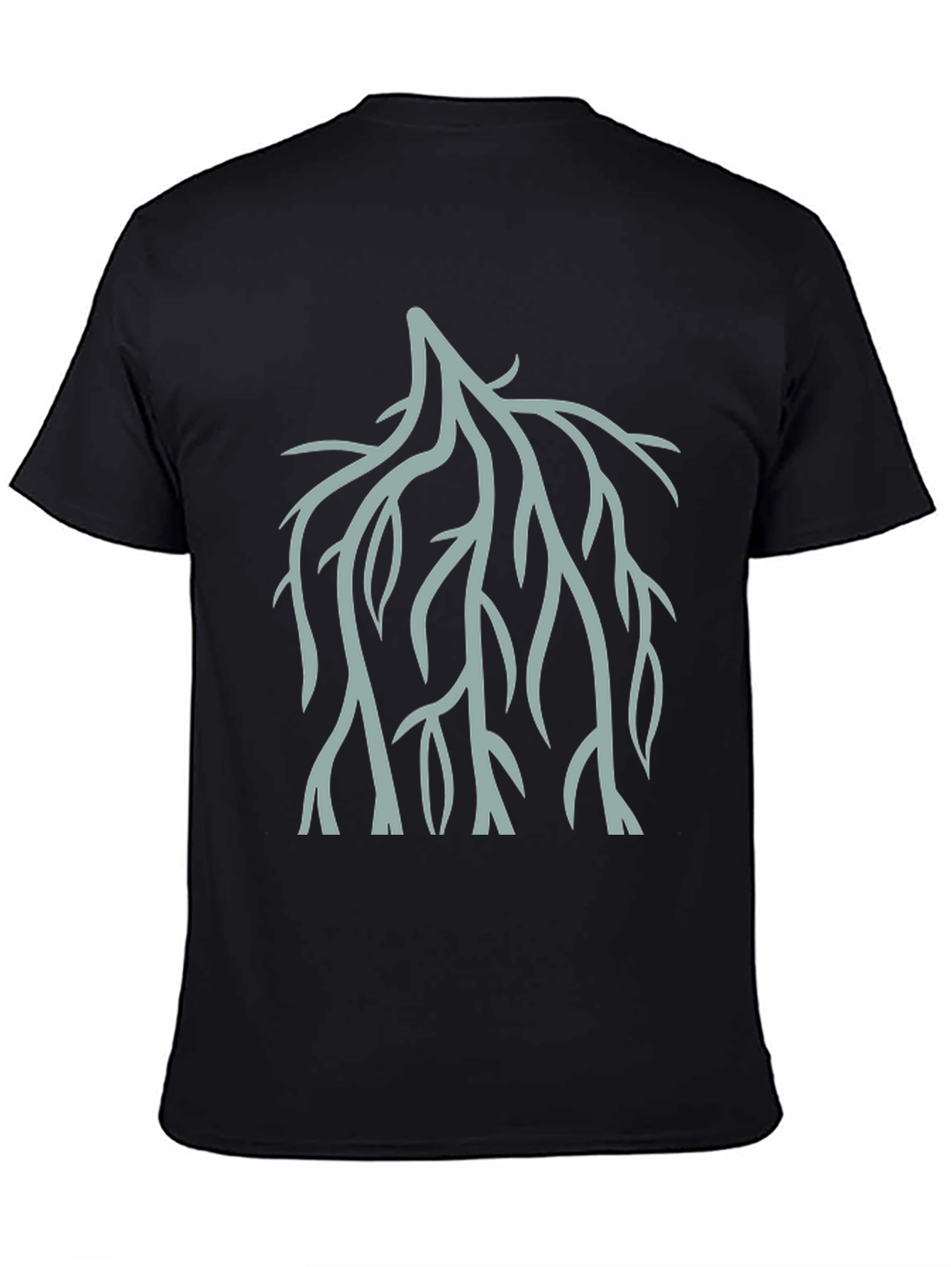Abstract Branch Print Tee - Black Cotton
