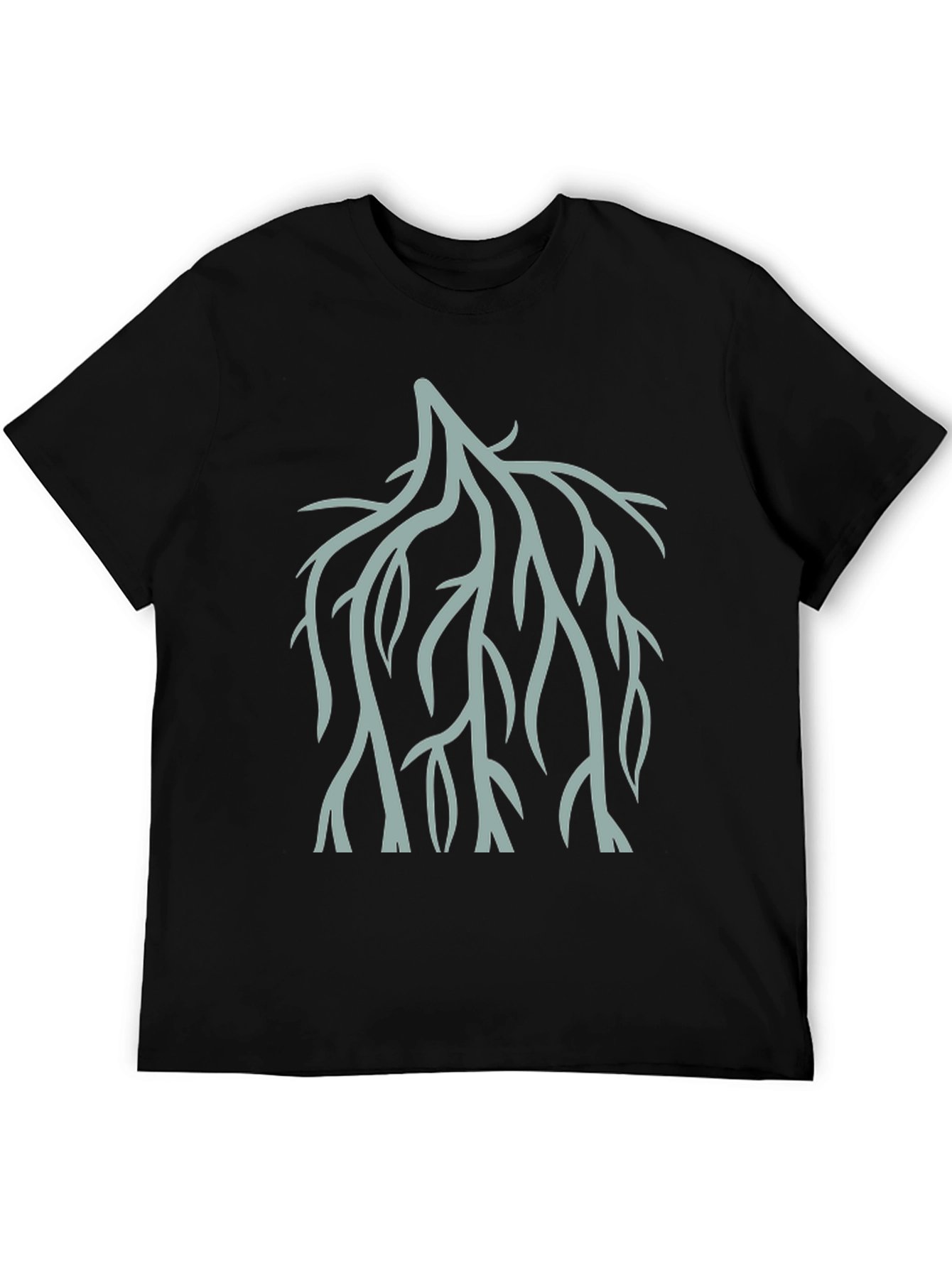 Abstract Branch Print Tee - Black Cotton