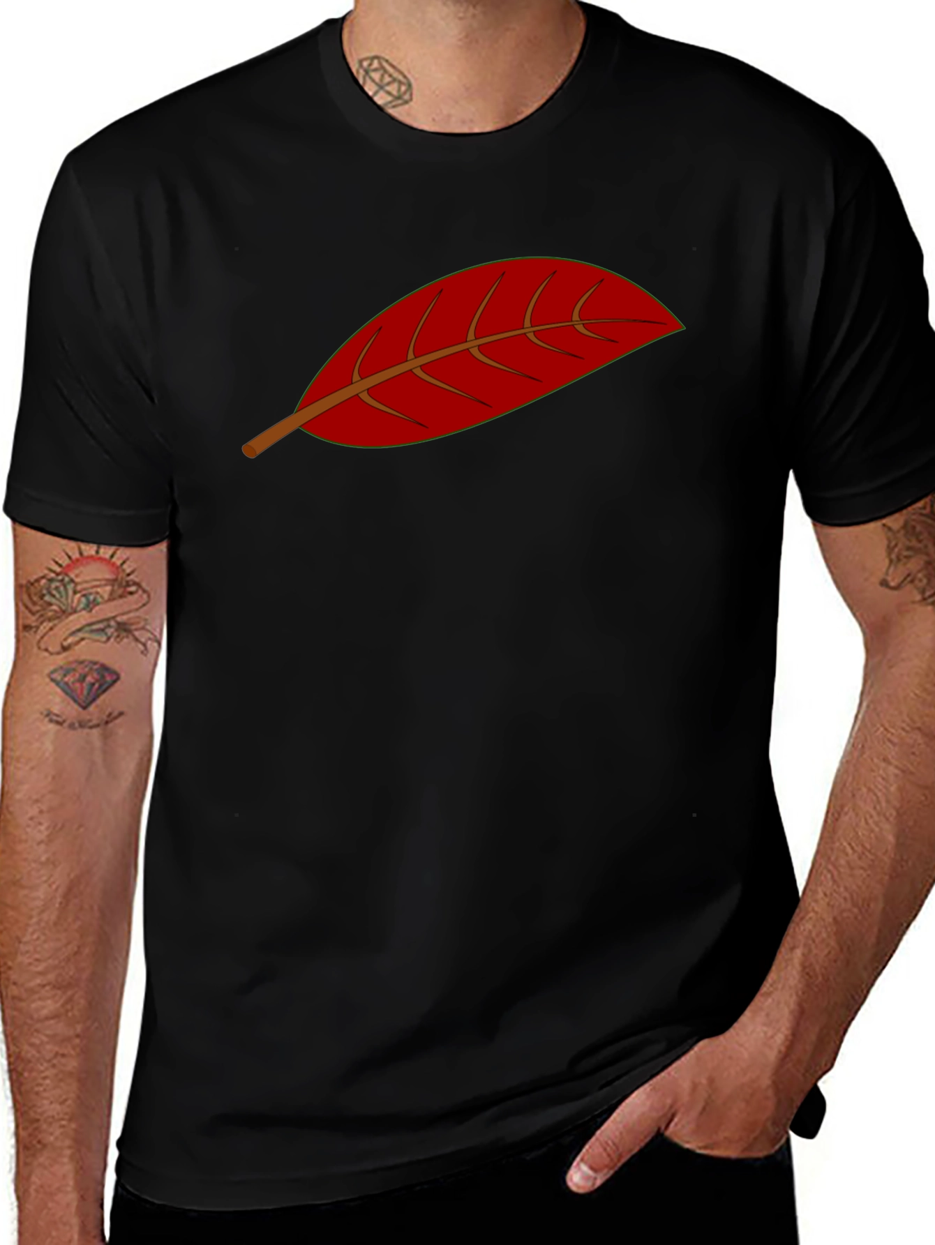 Red Leaf Graphic T-Shirt - Stylish Casual Wear