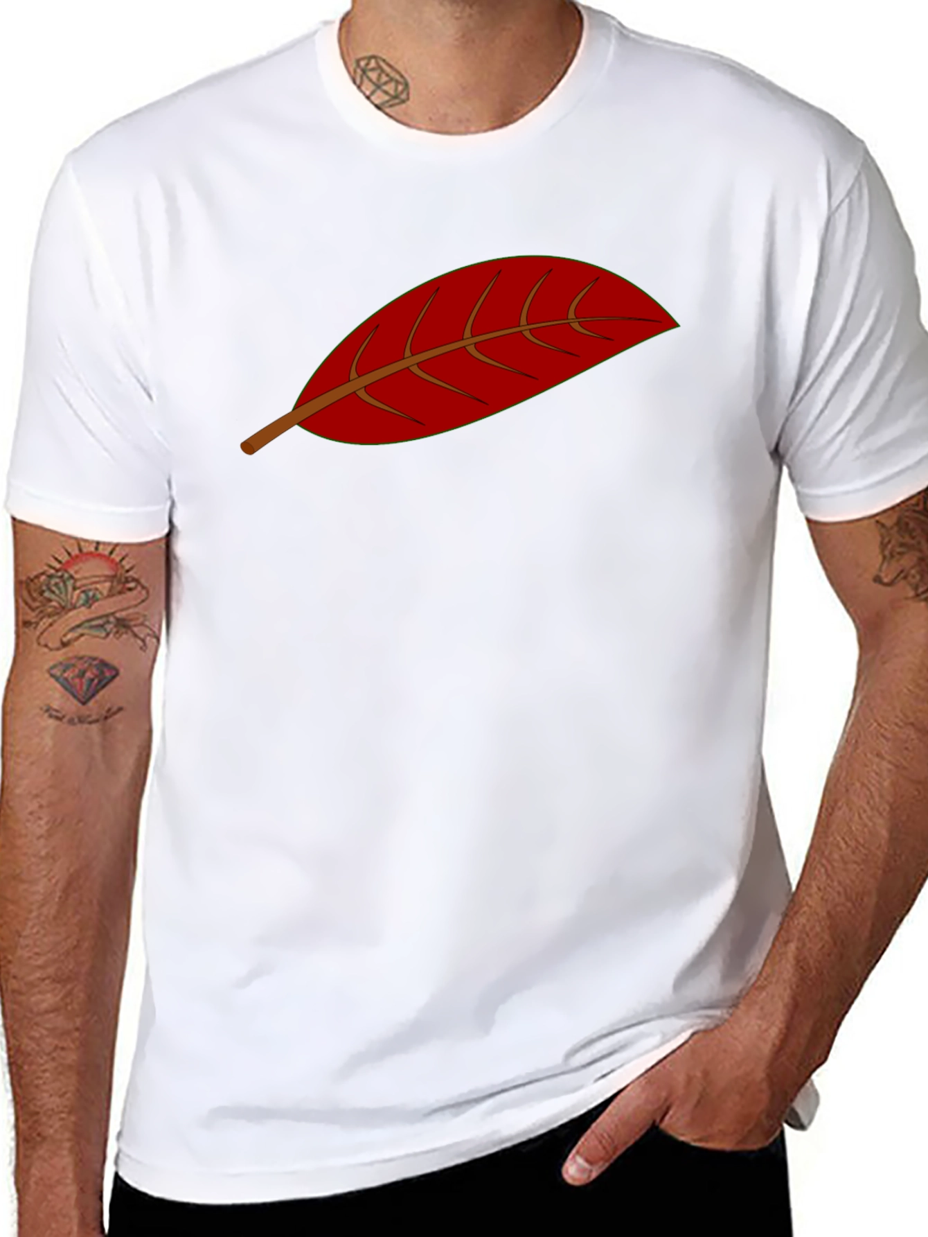 Red Leaf Graphic T-Shirt - Stylish Casual Wear