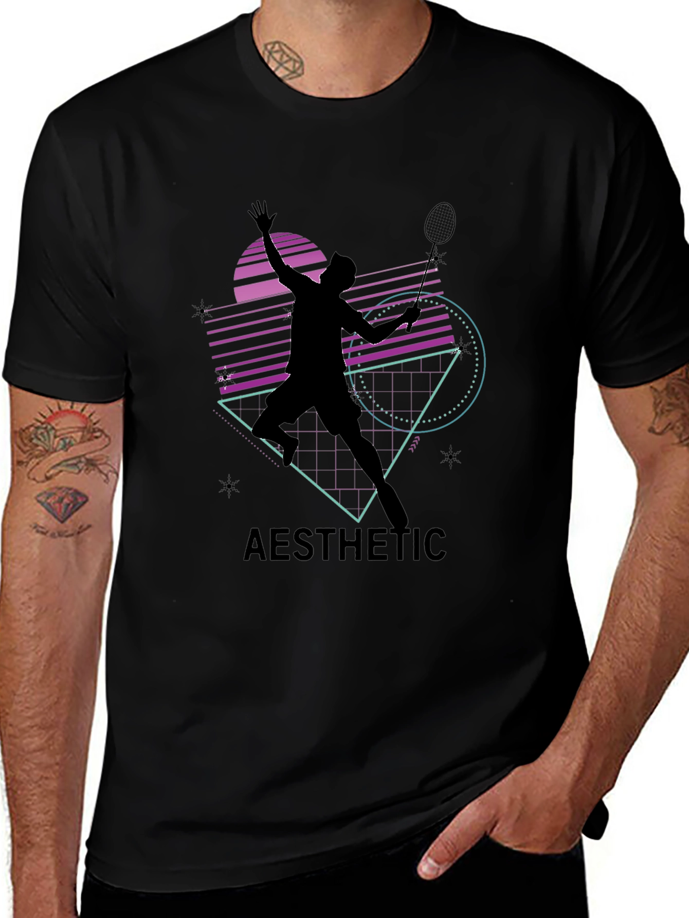 Aesthetic Badminton Player Graphic Tee