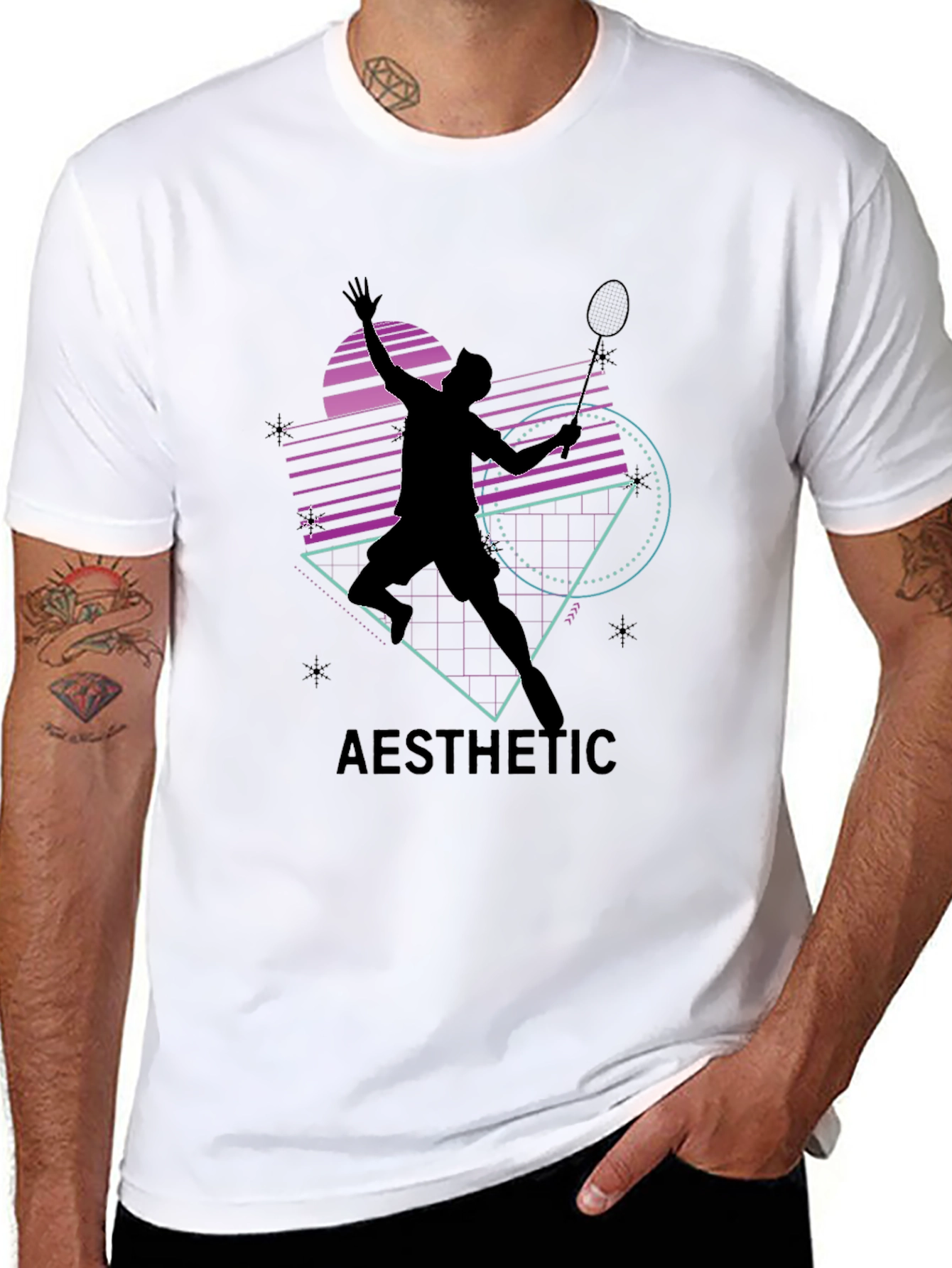 Aesthetic Badminton Player Graphic Tee
