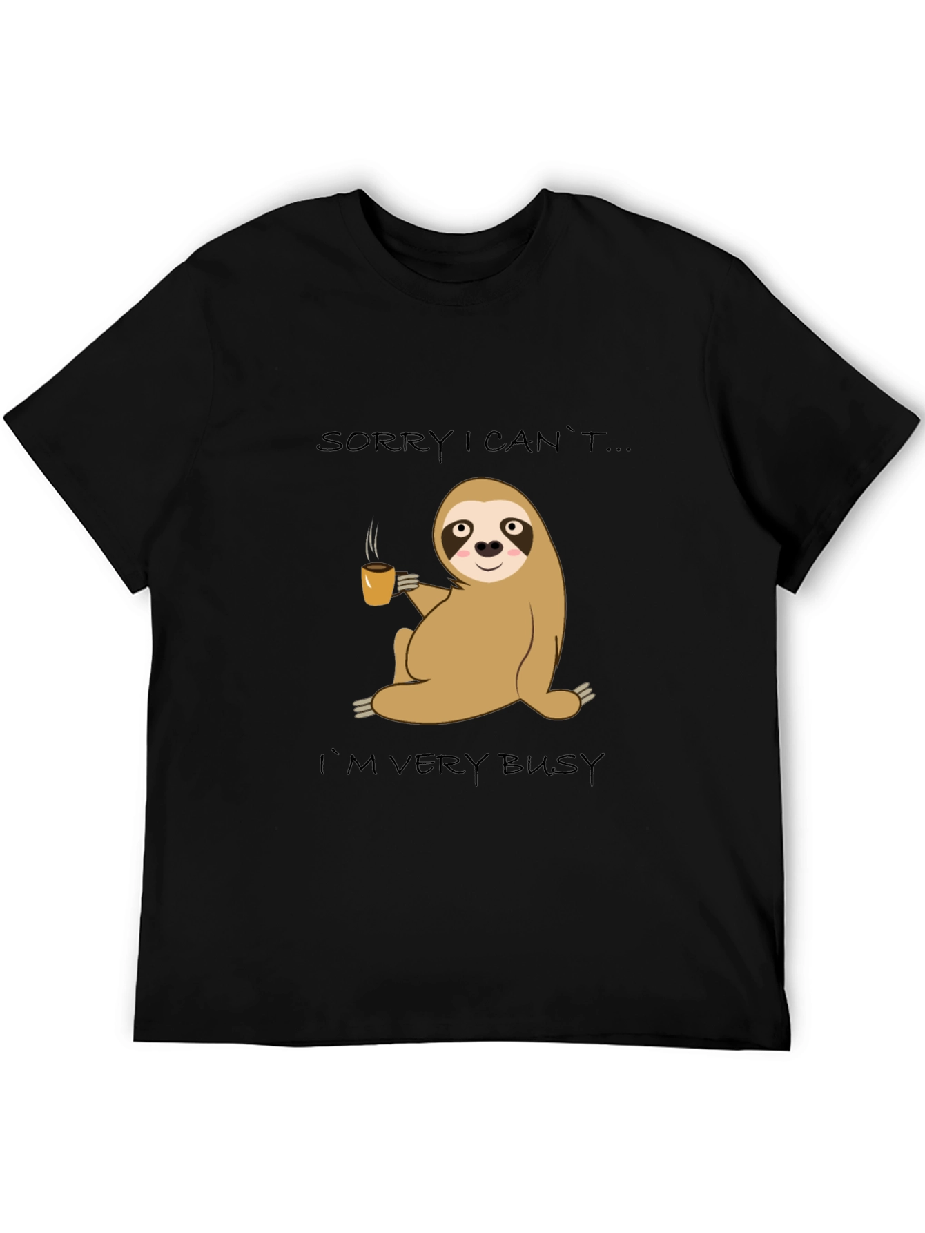 Busy Sloth Coffee T-Shirt - Relaxed & Comfy Style