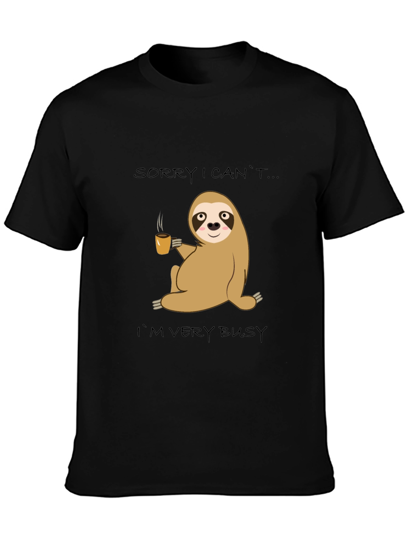 Busy Sloth Coffee T-Shirt - Relaxed & Comfy Style