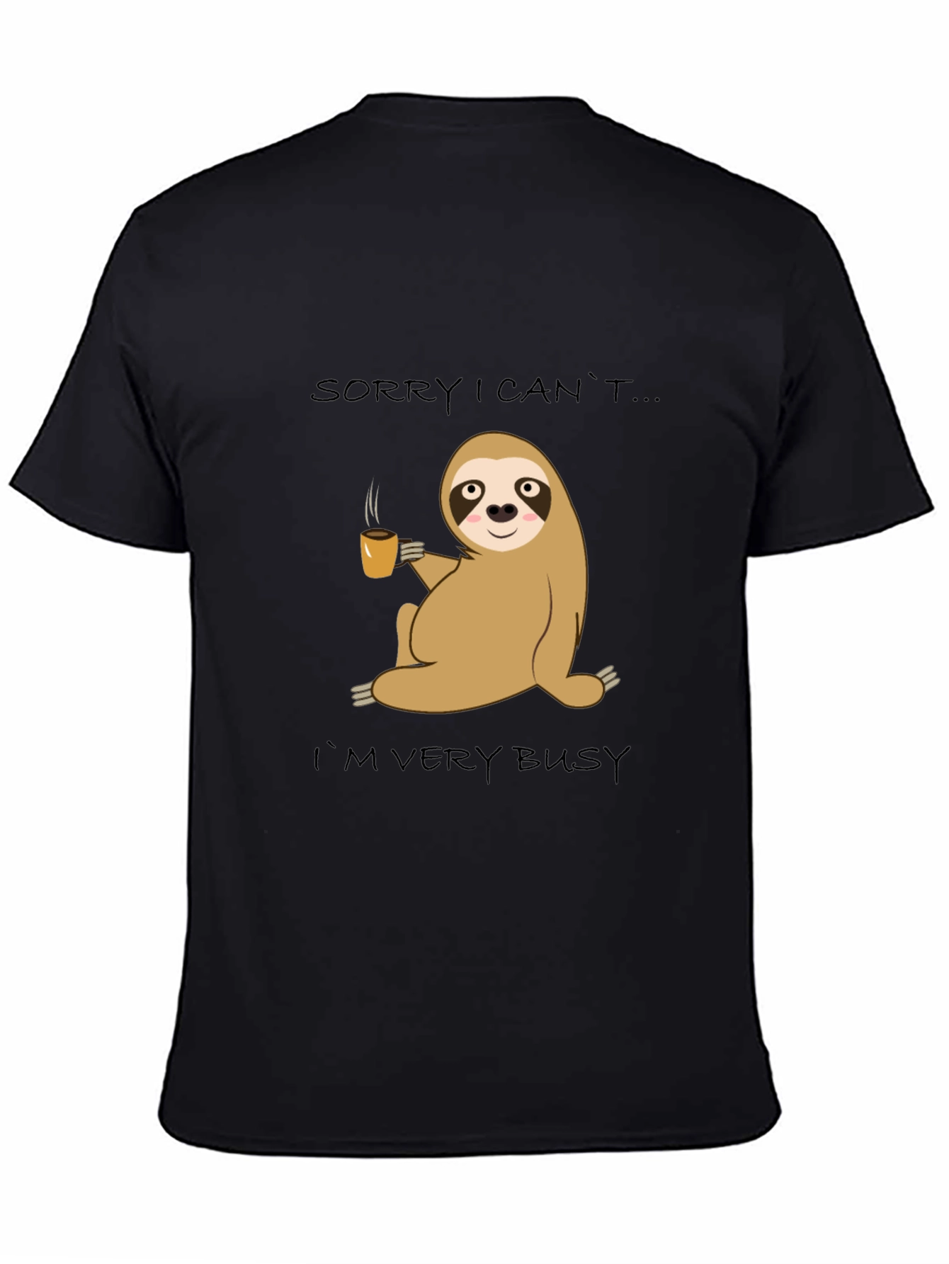 Busy Sloth Coffee T-Shirt - Relaxed & Comfy Style