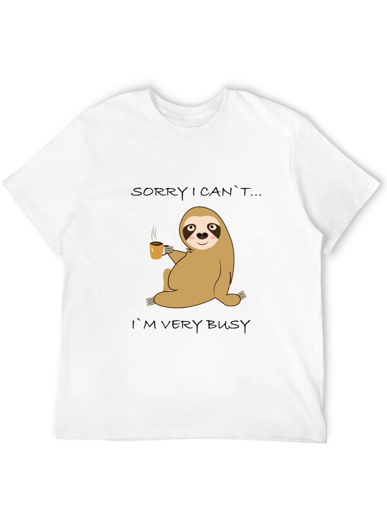 Busy Sloth Coffee T-Shirt - Relaxed & Comfy Style