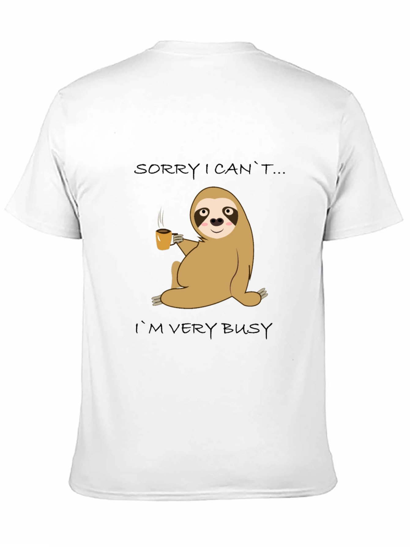 Busy Sloth Coffee T-Shirt - Relaxed & Comfy Style