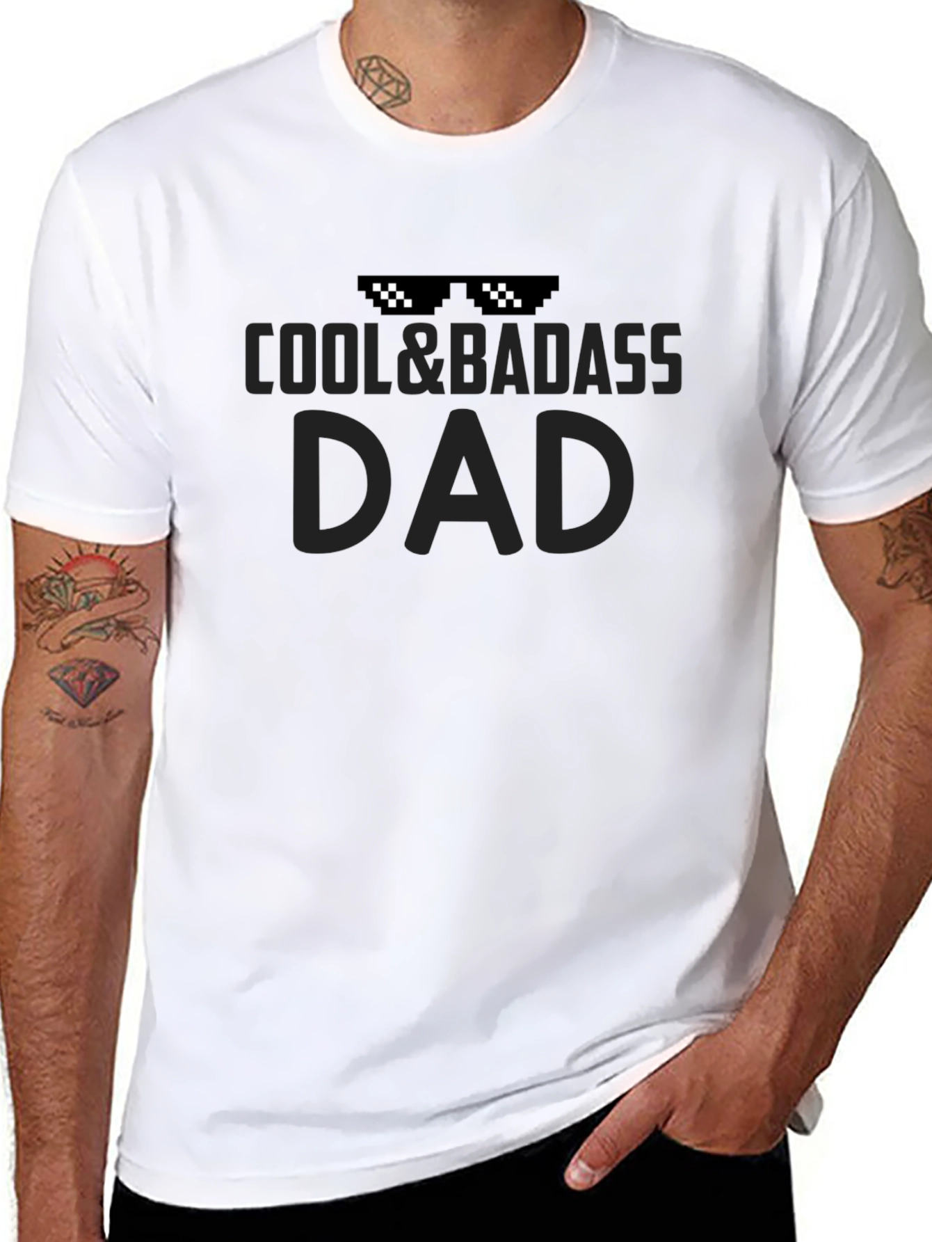 Cool & Badass Dad Black T-Shirt