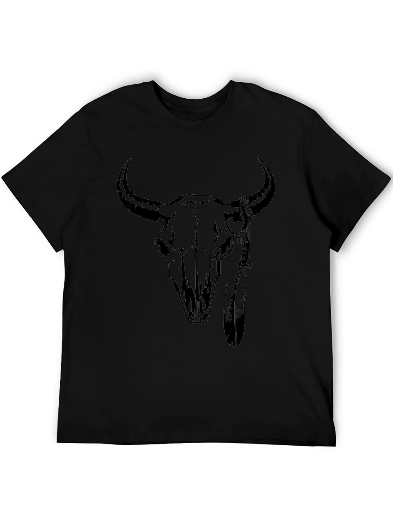 Black Bull Skull Graphic Tee