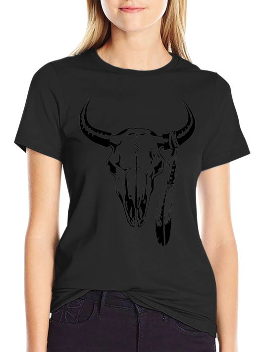 Black Bull Skull Graphic Tee