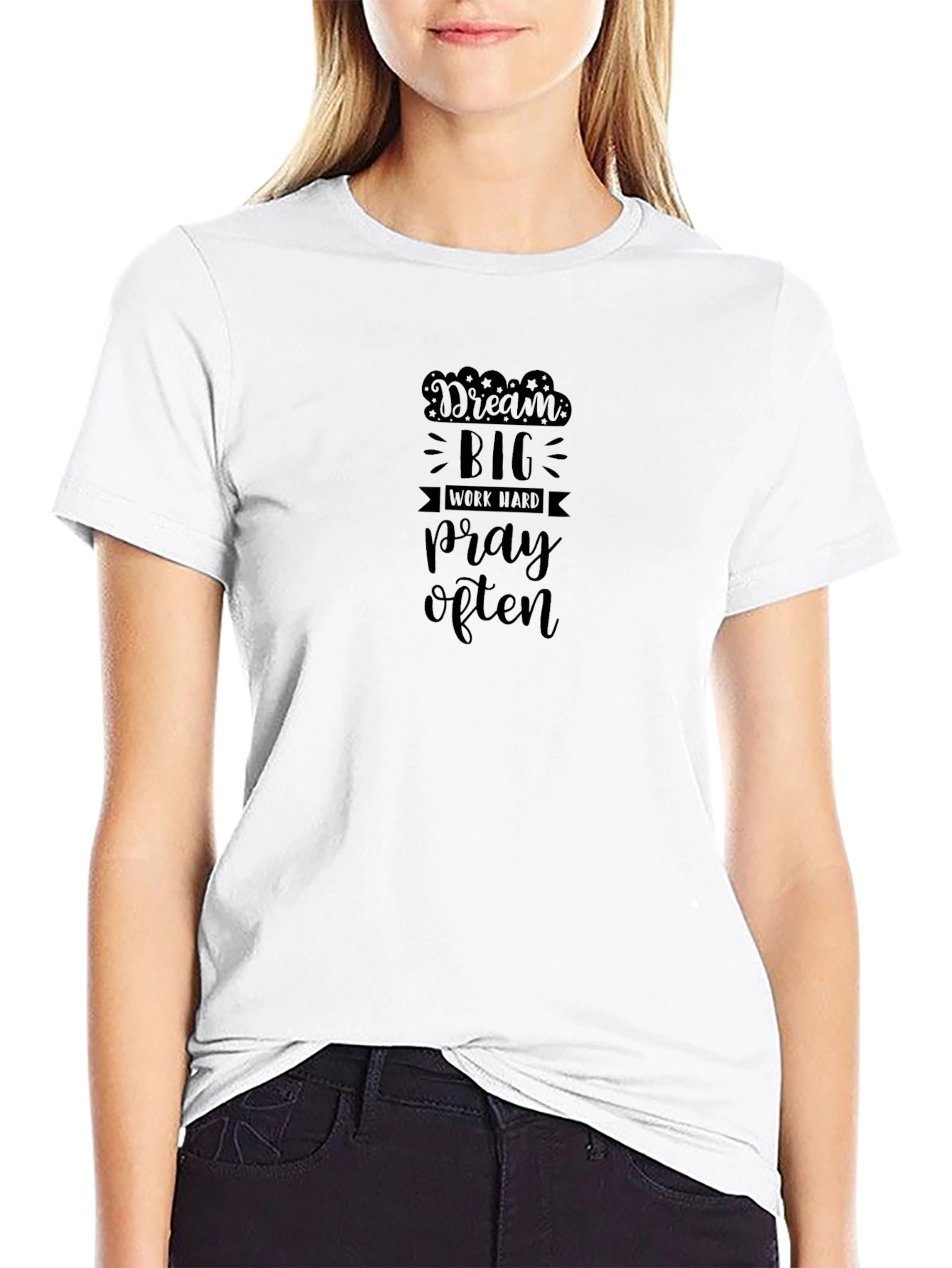 Dream Big Graphic Tee - Black Cotton Blend