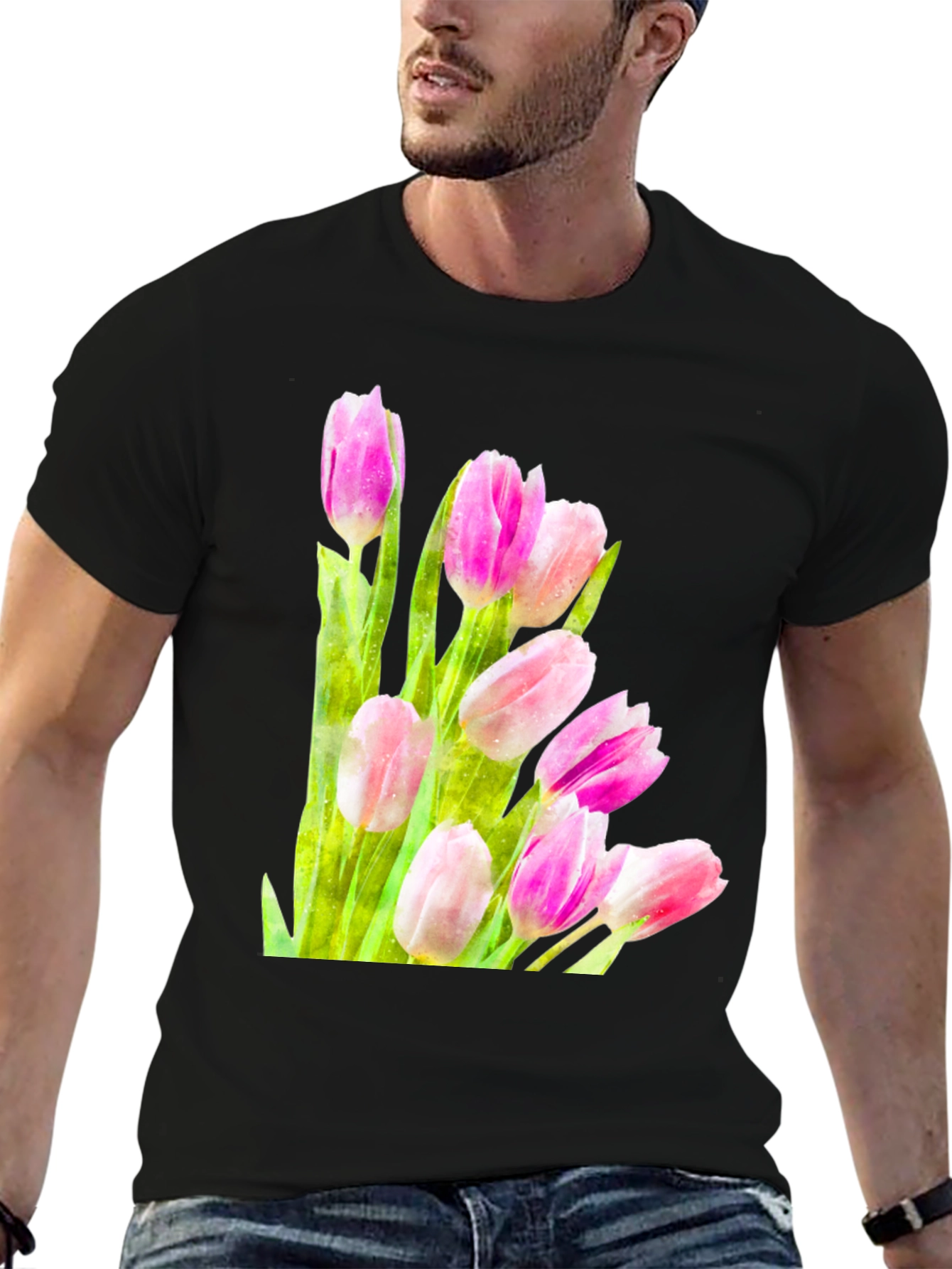 Tulip Bloom Tee - Floral Graphic T-Shirt