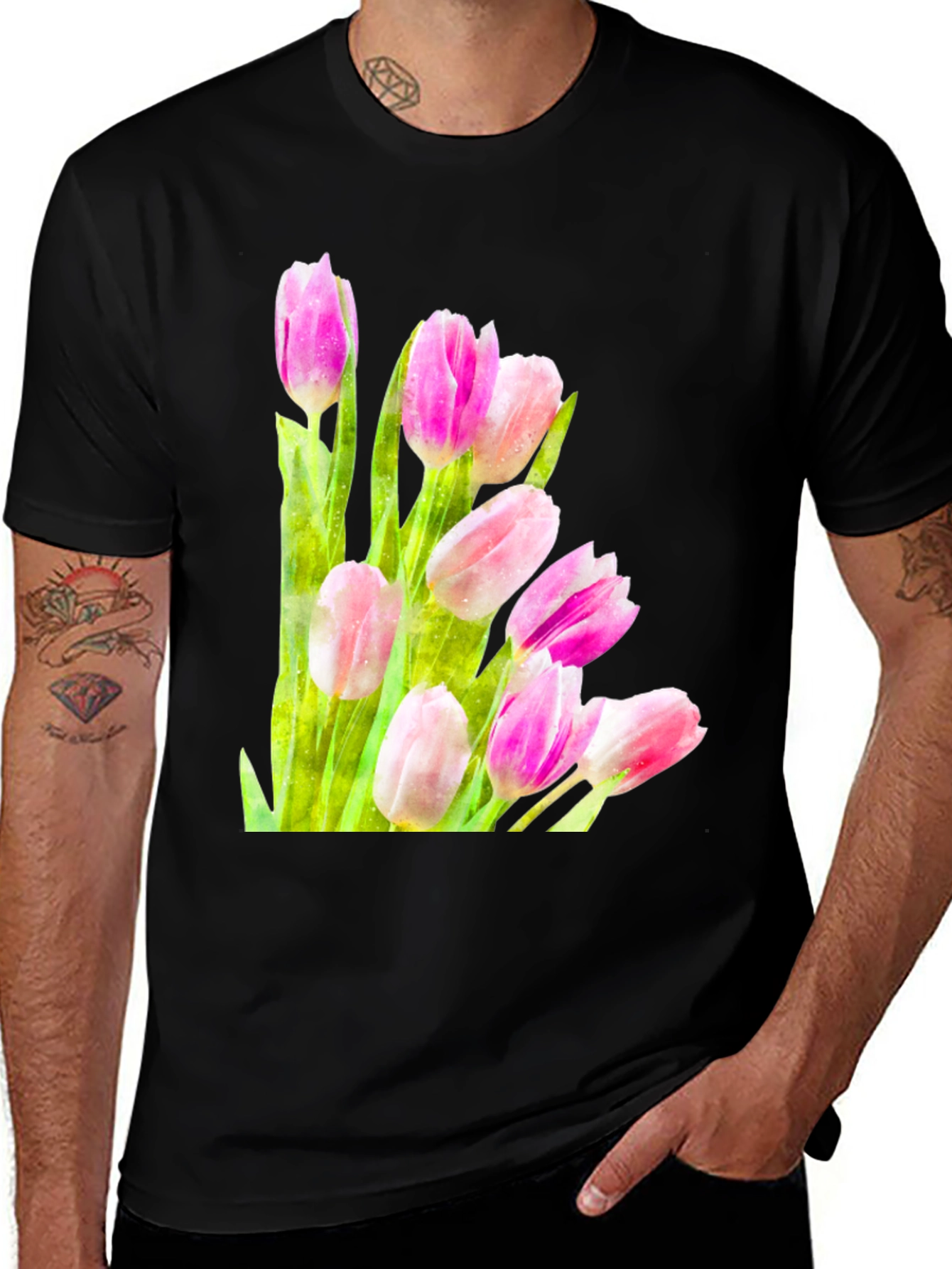 Tulip Bloom Tee - Floral Graphic T-Shirt