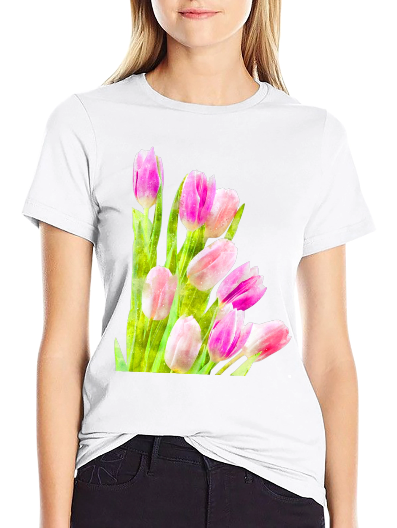 Tulip Bloom Tee - Floral Graphic T-Shirt