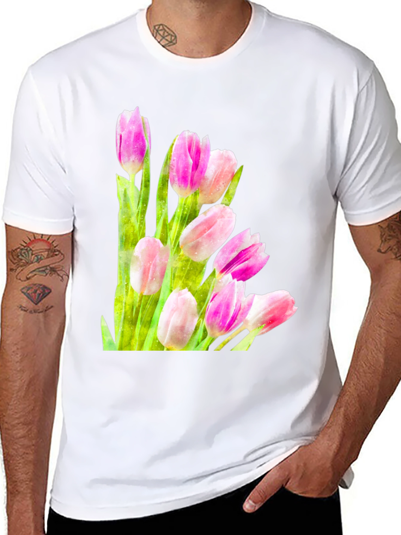 Tulip Bloom Tee - Floral Graphic T-Shirt
