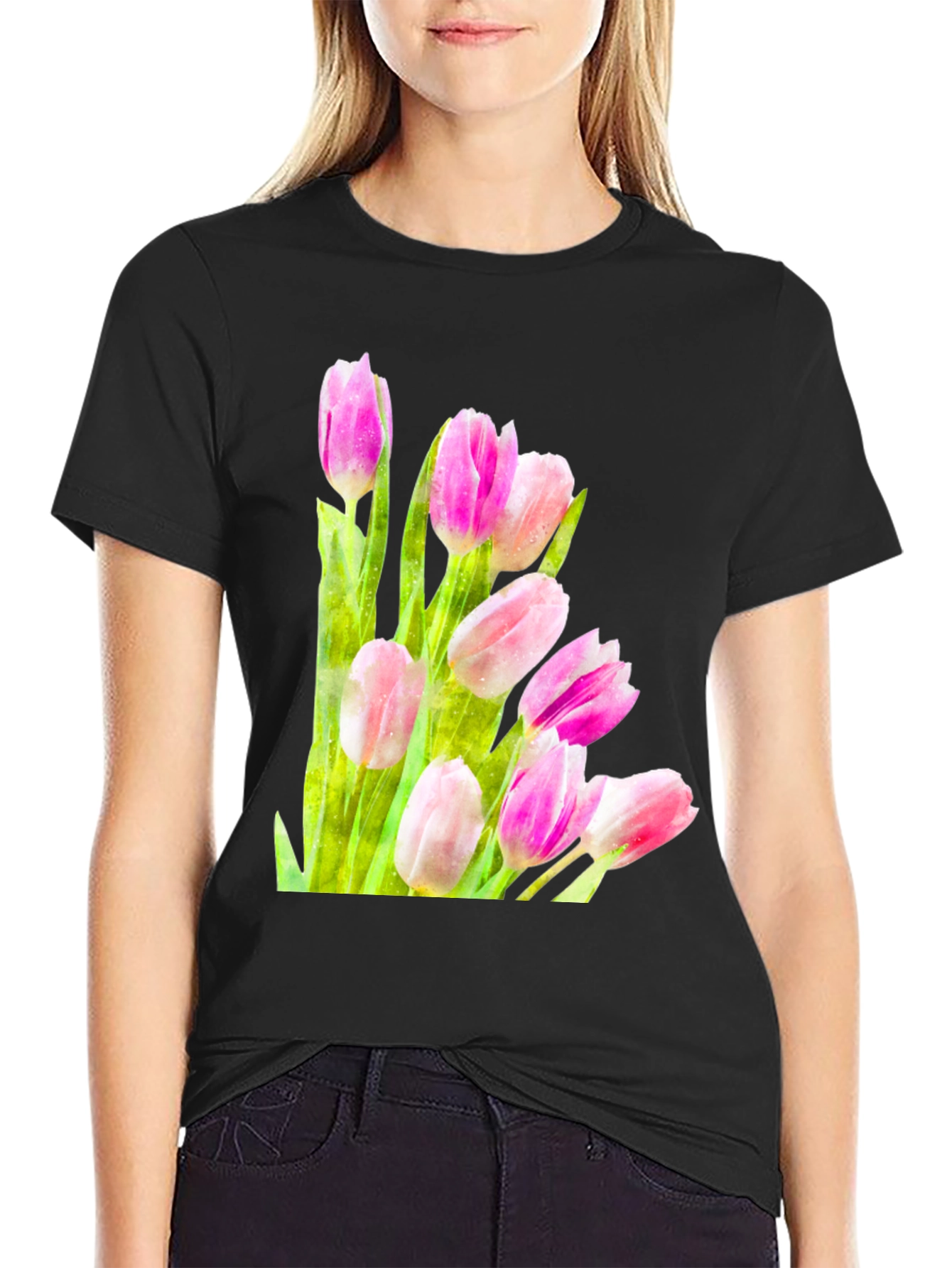 Tulip Bloom Tee - Floral Graphic T-Shirt