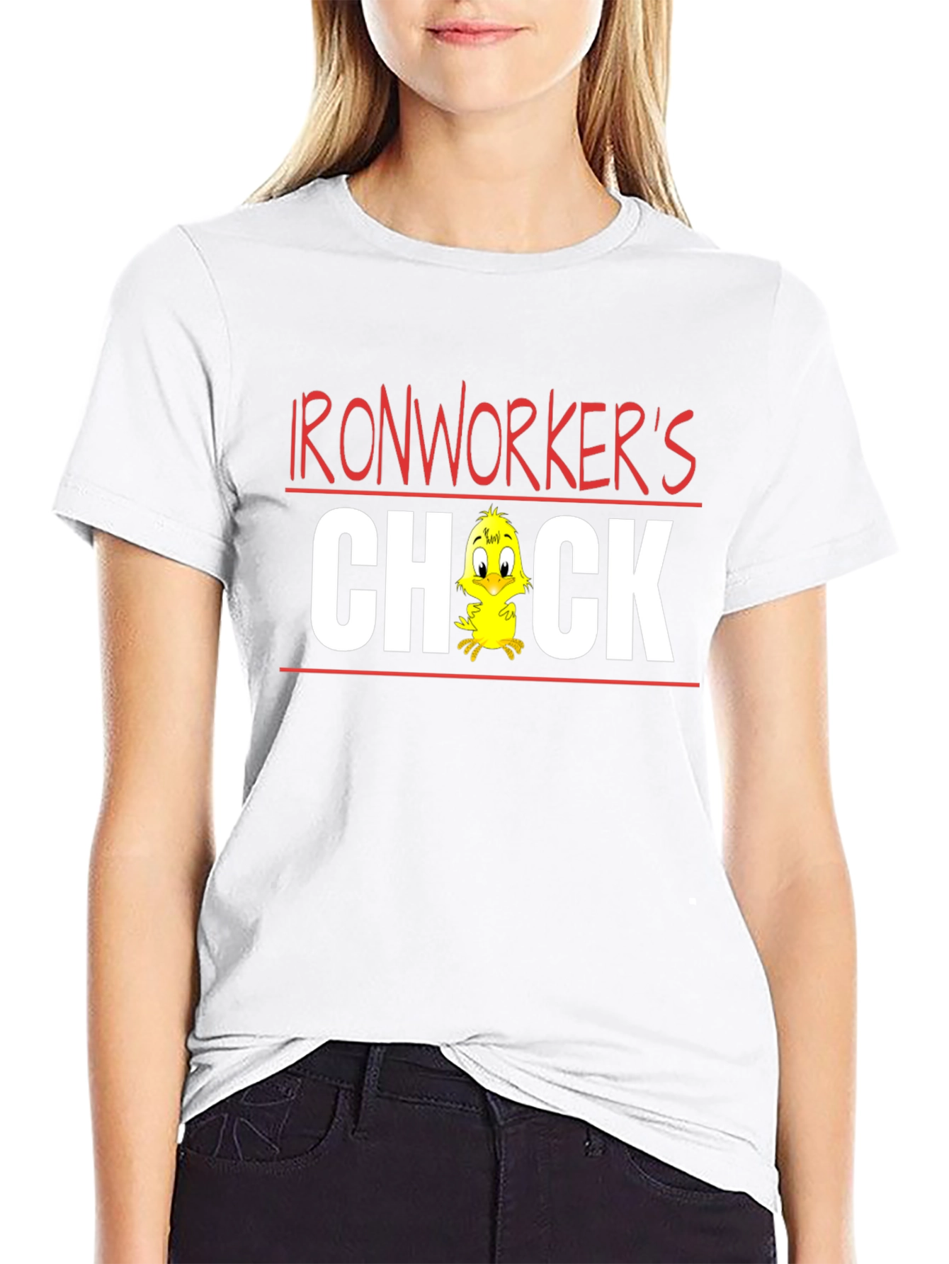Ironworkers Chick T-Shirt - Funny Cartoon Tee