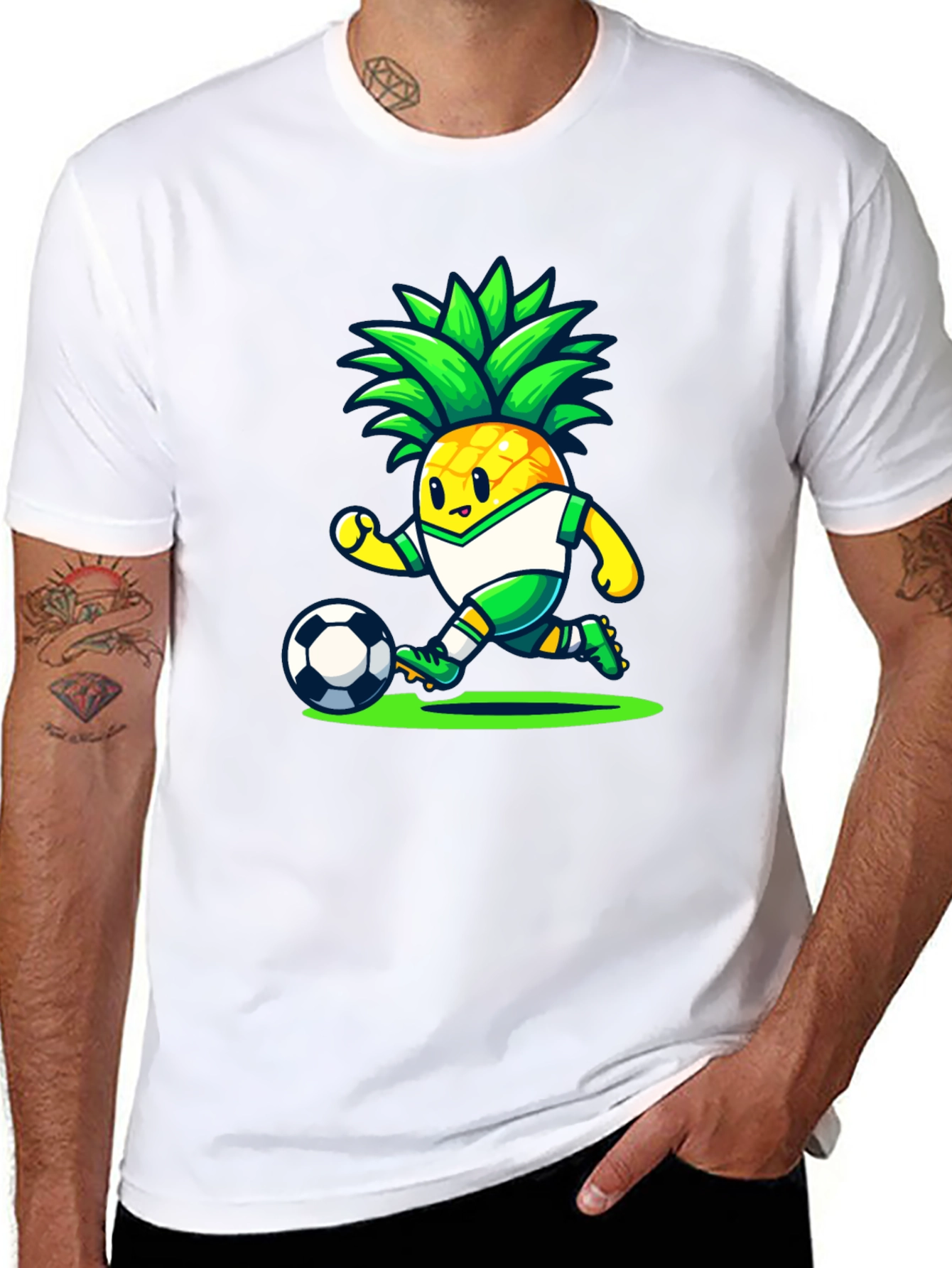Pineapple Soccer Player Graphic Tee