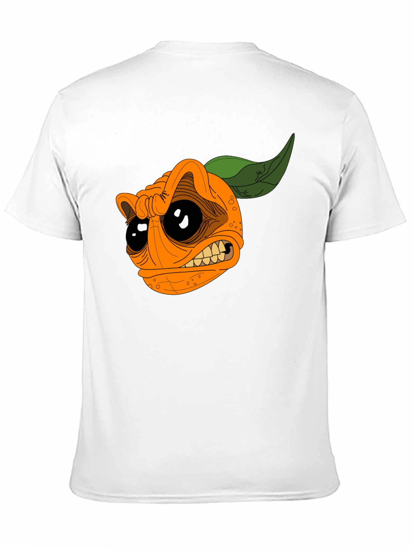 Cartoon Orange Graphic Black T-Shirt