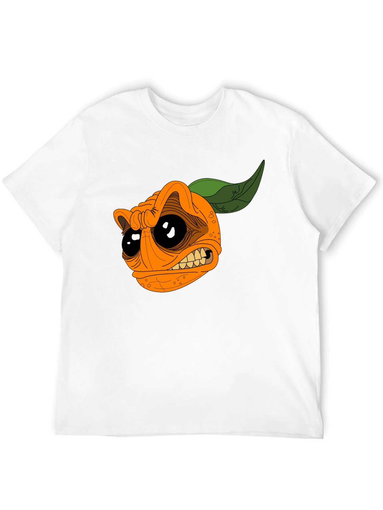 Cartoon Orange Graphic Black T-Shirt