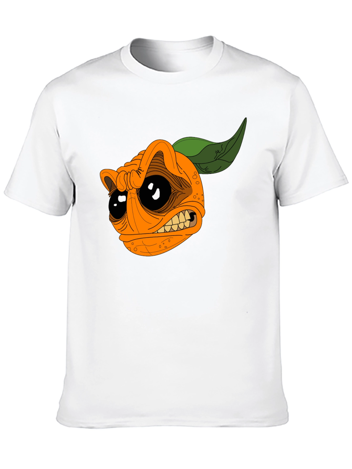 Cartoon Orange Graphic Black T-Shirt