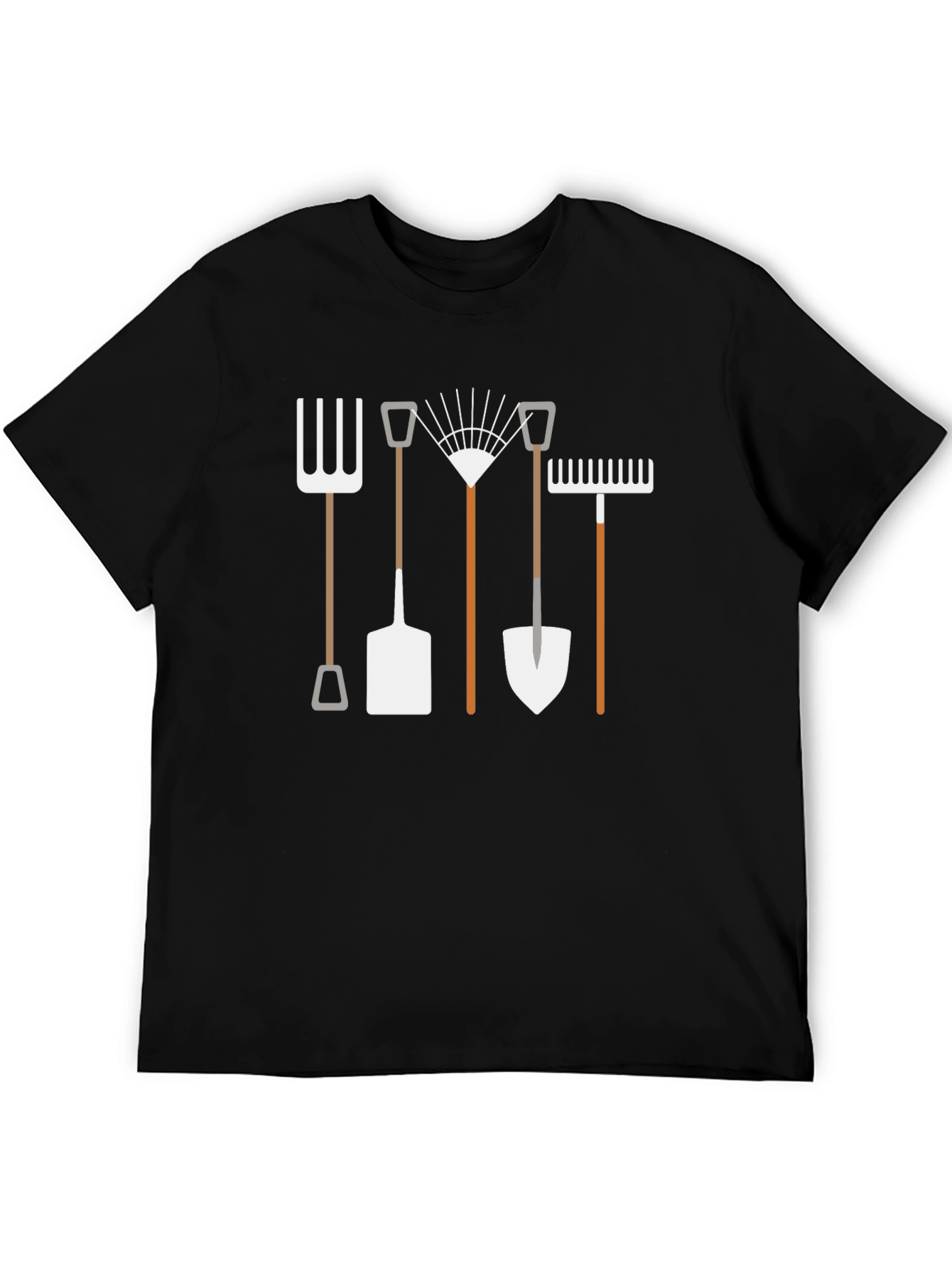 Gardening Tools Graphic T-Shirt - Black