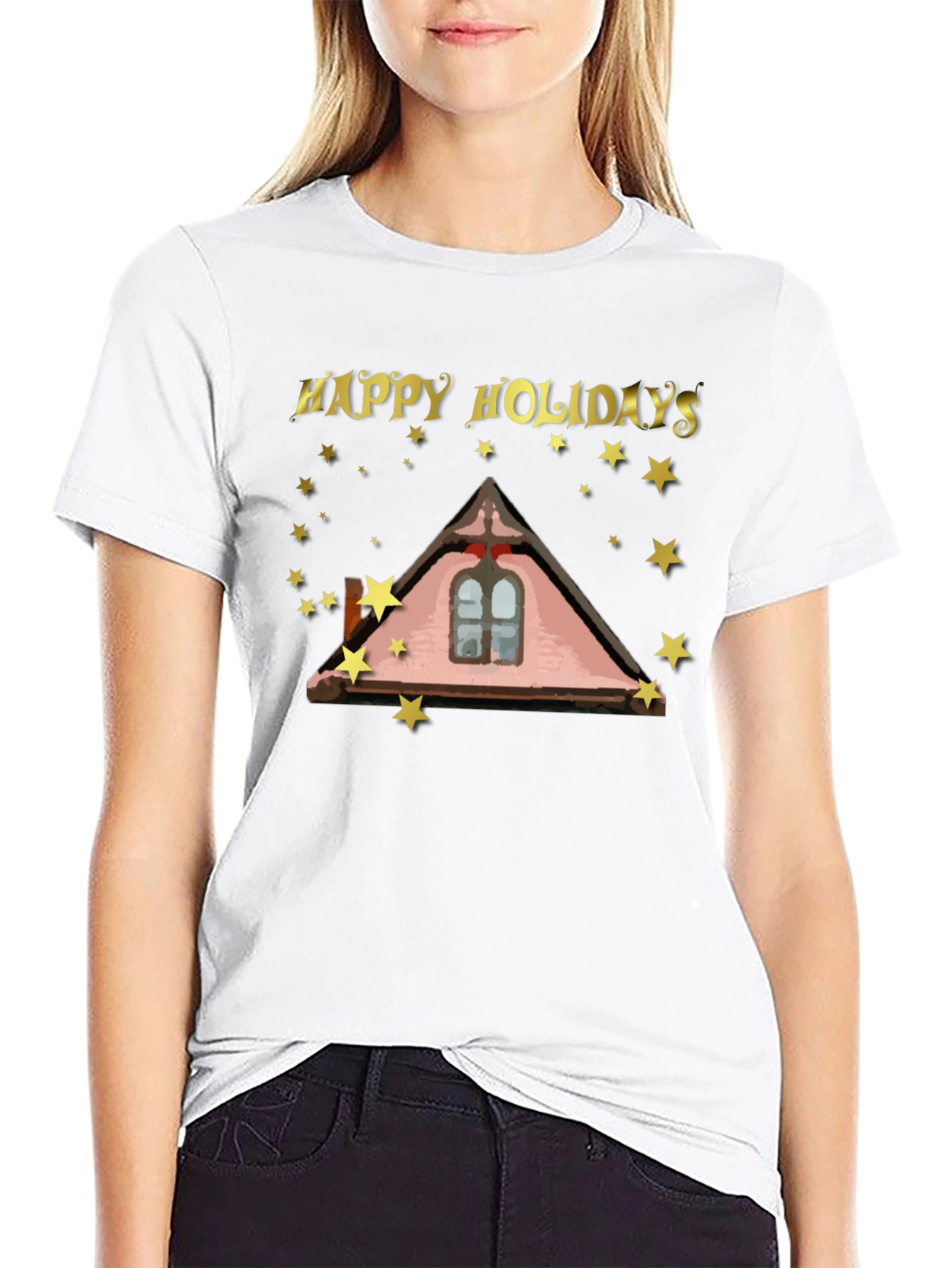 Happy Holidays Roofline Star T-Shirt
