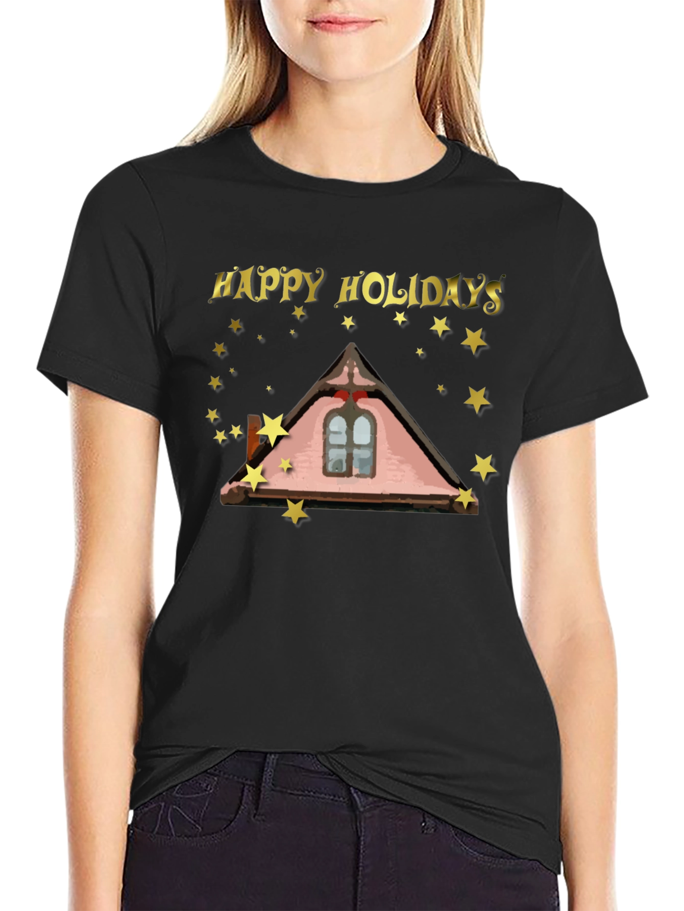 Happy Holidays Roofline Star T-Shirt