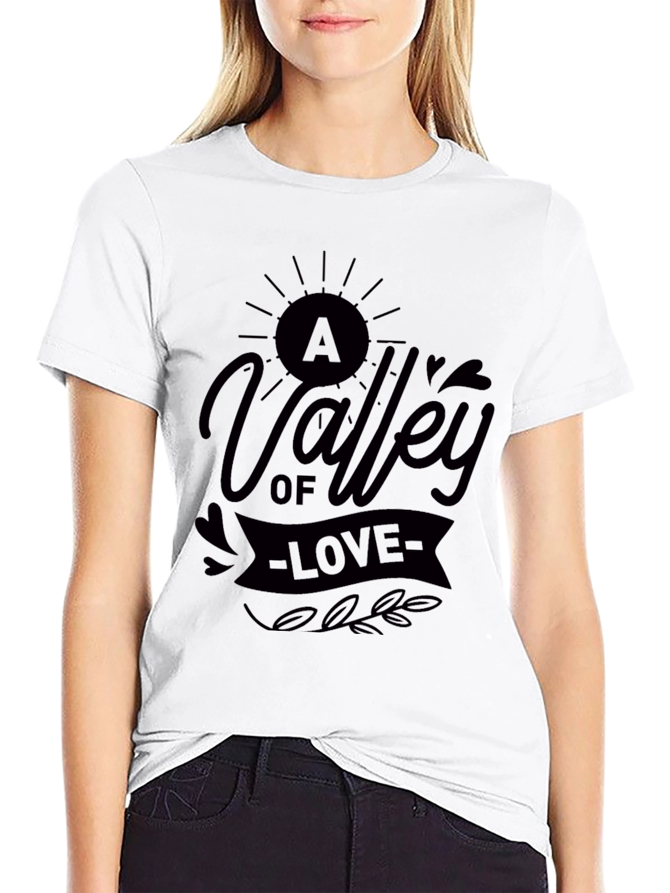 A Valley of Love Graphic Black T-Shirt