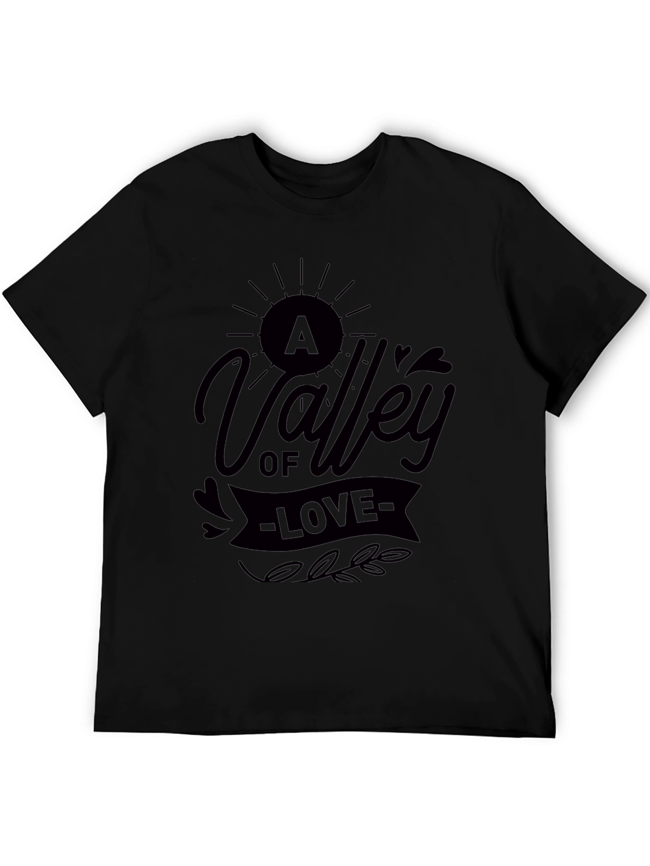A Valley of Love Graphic Black T-Shirt