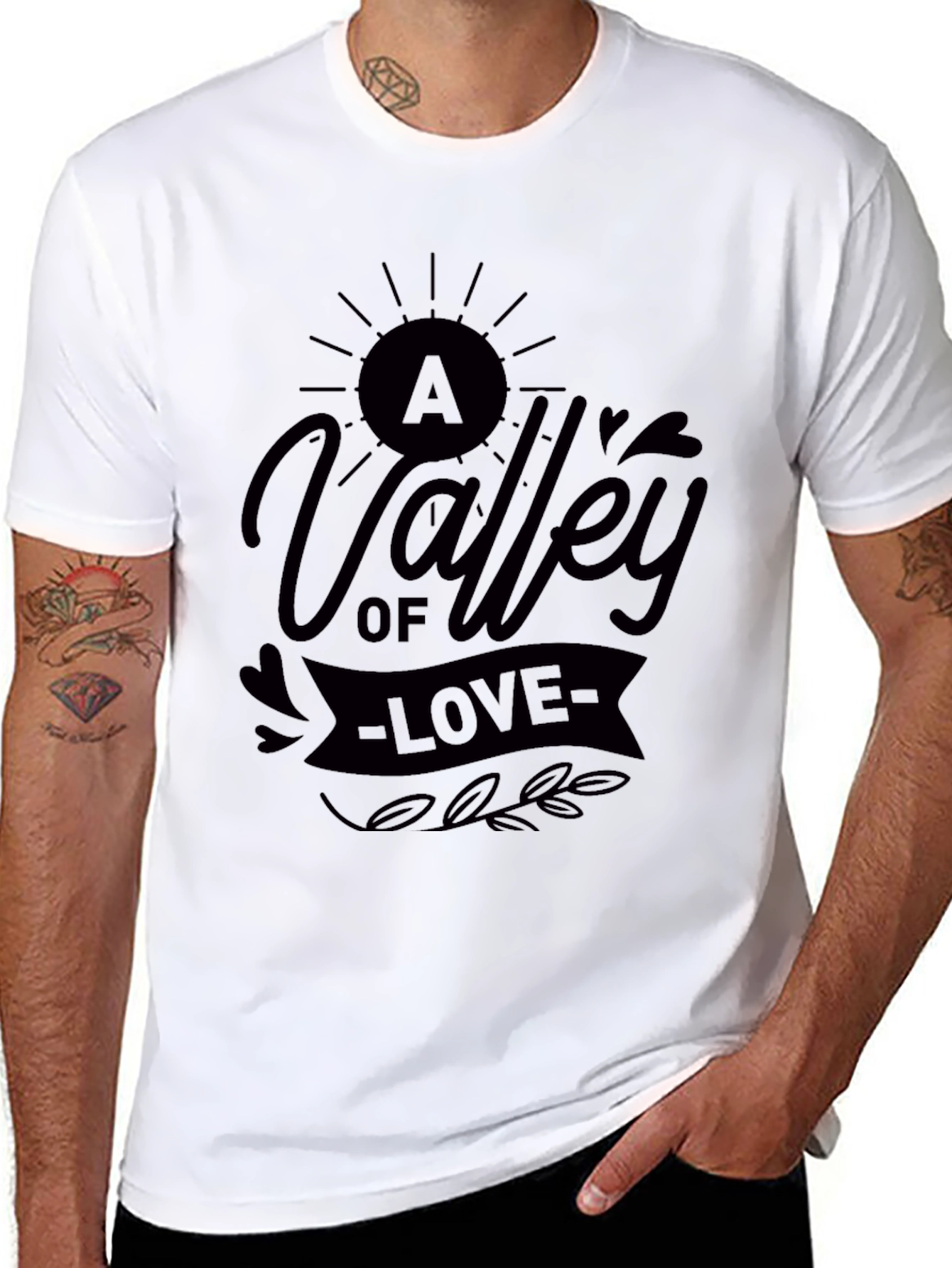 A Valley of Love Graphic Black T-Shirt