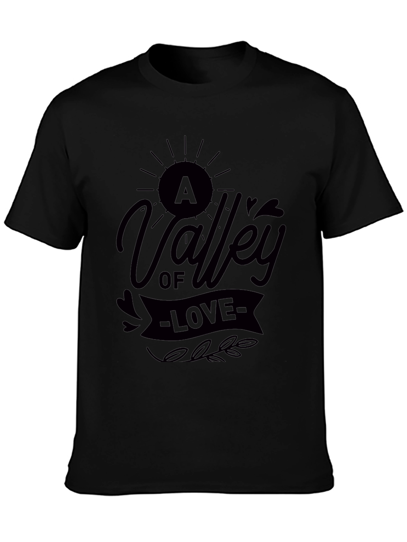 A Valley of Love Graphic Black T-Shirt