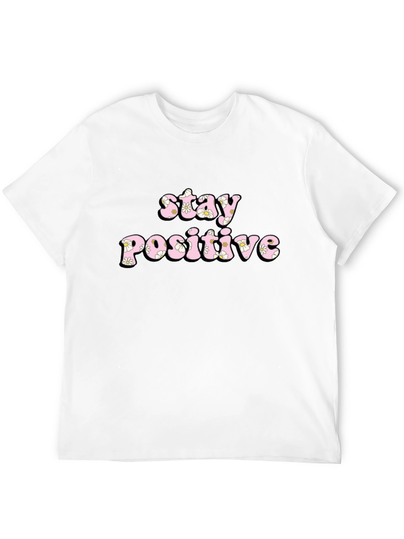 Stay Positive Graphic Tee - Black Cotton T-Shirt