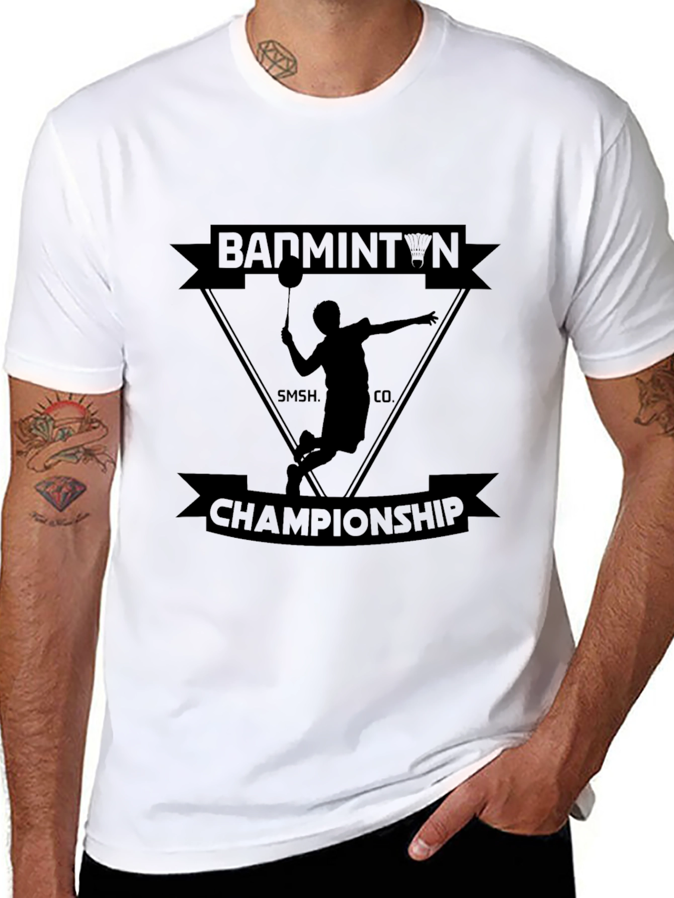 Badminton Championship Black T-Shirt