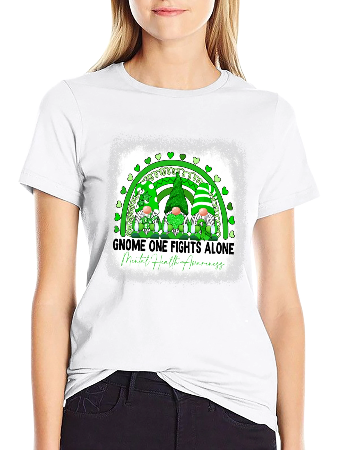 Gnome One Fights Alone Mental Health Awareness T-Shirt