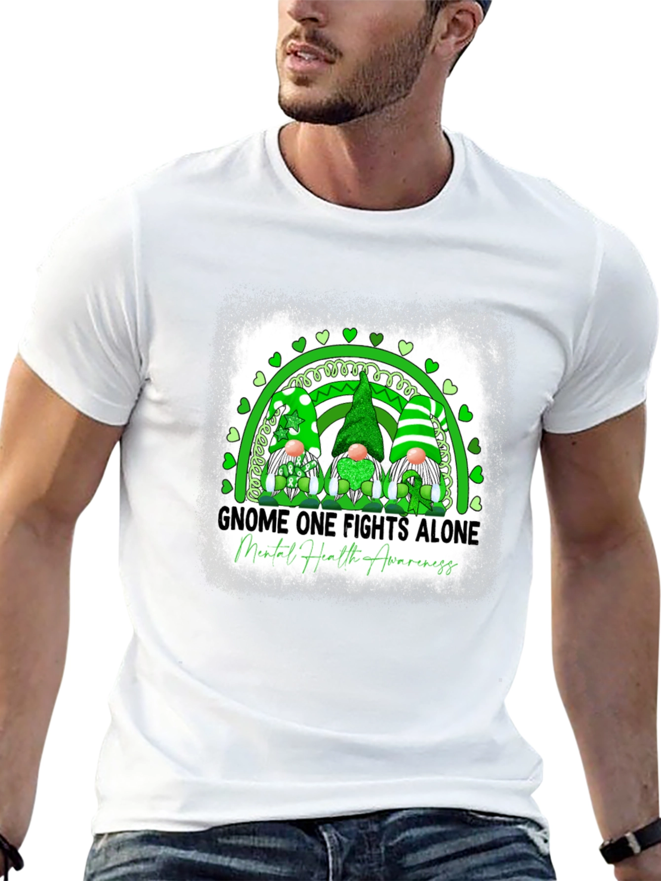 Gnome One Fights Alone Mental Health Awareness T-Shirt