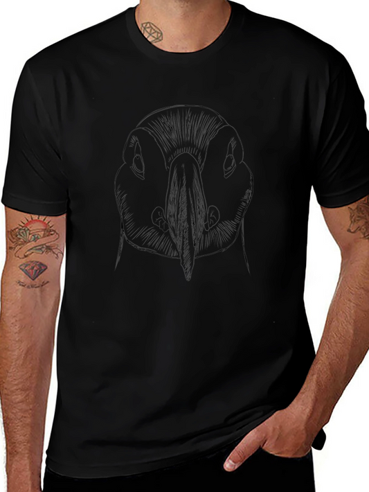Puffin Sketch Graphic T-Shirt - Black