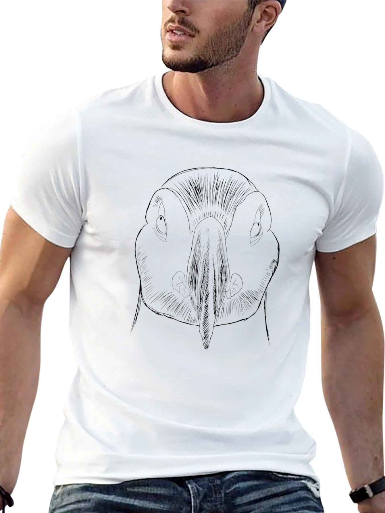 Puffin Sketch Graphic T-Shirt - Black