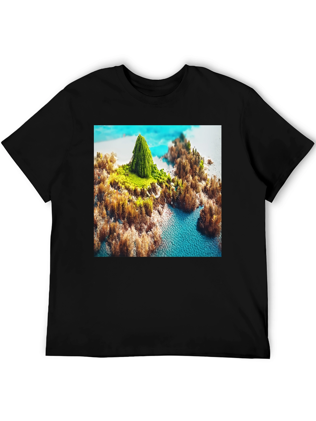 Island Paradise Graphic Tee - Black Cotton Blend