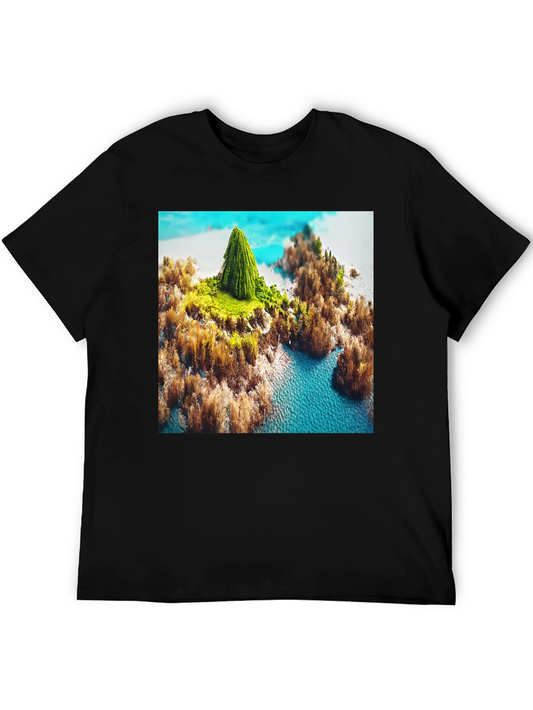 Island Paradise Graphic Tee - Black Cotton Blend