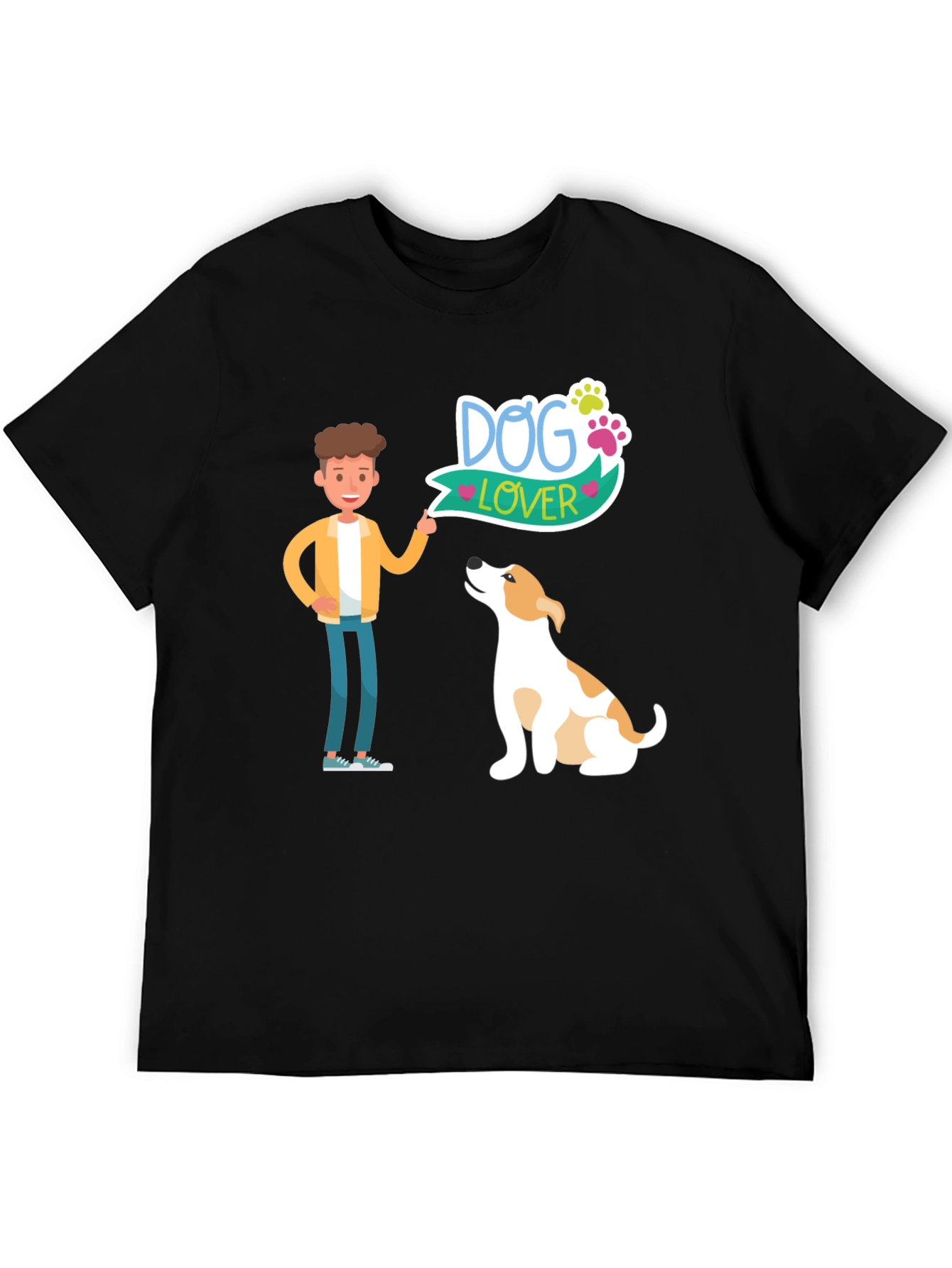 Dog Lover Graphic Tee - Mens Black T-Shirt